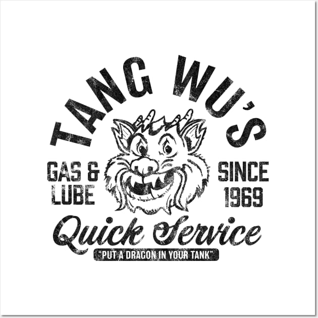 Tang Wu's Gas and Lube - Biker Style (1 Color - Worn) Wall Art by jepegdesign